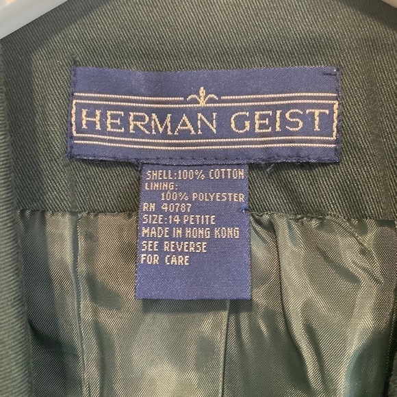 Herman Geist Hunter Green single button long blazer/Jacket | Size 14P | vintage - Picture 2 of 10